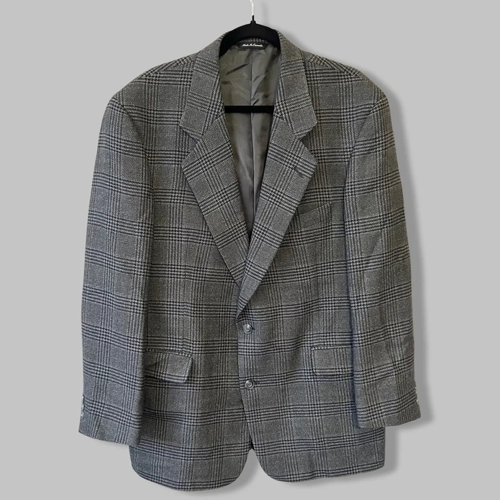 Vintage Cambridge O’ Connors Pure Wool Plaid  Blazer Union Made in Canada